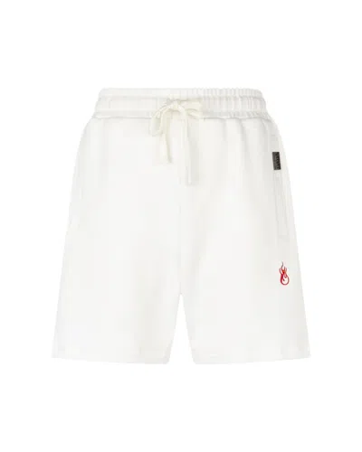 Vision Of Super Bermuda In Felpa Flames Bianco