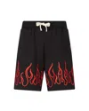 Vision Of Super Bermuda Nero Con Fiamme Ricamate