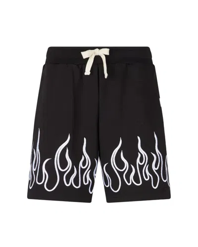 Vision Of Super Bermuda Nero Con Fiamme Ricamate