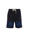 Vision Of Super Bermuda Nero Con Fiamme Ricamate In Black