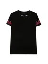 Vision Of Super Black Embroidered Tshirt Fuchsia Flame In Black
