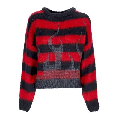 Vision Of Super Black Flames Jumper Red Women's Sweater