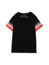Vision Of Super Black Kids Tshirt With Double Flame In Black