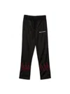 Vision Of Super Black Pants With Red Embroidered Flames In Black