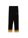Vision Of Super Black Pants With Red Shaded Flames In Black