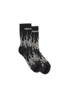 VISION OF SUPER BLACK SOCKS WITH GREY FLAMES AND WHITE LOGO