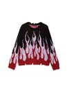 Vision Of Super Black Sweater With Double Flames In Black