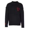 Vision Of Super Relaxed-fit Black Knit Sweatshirt With Heart Motif In Black