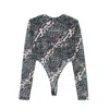 Vision Of Super Body Woman Allover Leopard Body Pink/grey In Pink/grey