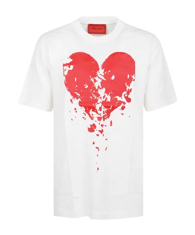 Vision Of Super Broken Heart Print T-shirt In White