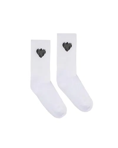 Vision Of Super Calzini Bianchi Jacquard Flaming Heart
