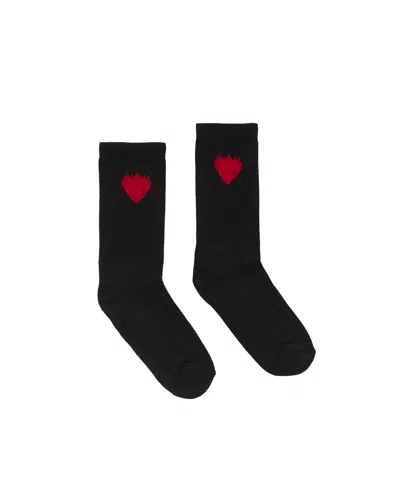 Vision Of Super Calzini Neri Jacquard Flaming Heart