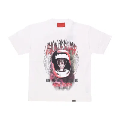 Vision Of Super Cobra Mouth Print Tee White Men's T-shirt