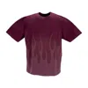 Vision Of Super Corrosive Flames Tee Grape Wine Men's T-shirt In Grape Wine