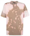 Vision Of Super Flame-embroidered Bleached T-shirt In Brown