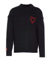 Vision Of Super Relaxed-fit Black Knit Sweatshirt With Heart Motif In Black