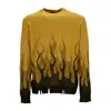 Vision Of Super Double Flames Men's Sweater L/s Jumper Plantation In Plantation