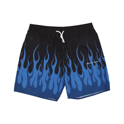 Vision Of Super Double Flames Swimwear Men's Shorts Black/blue
