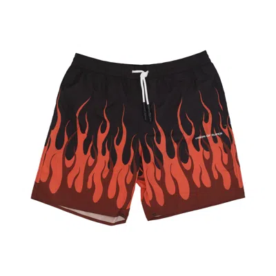 Vision Of Super Double Flames Swimwear Men's Swim Shorts Black/red