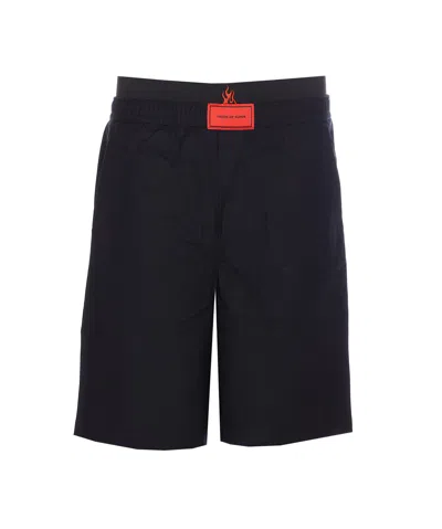 Vision Of Super Embroidered Flames Shorts In Black