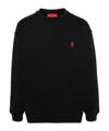 Vision Of Super Embroidered-logo Cotton Sweatshirt In Black