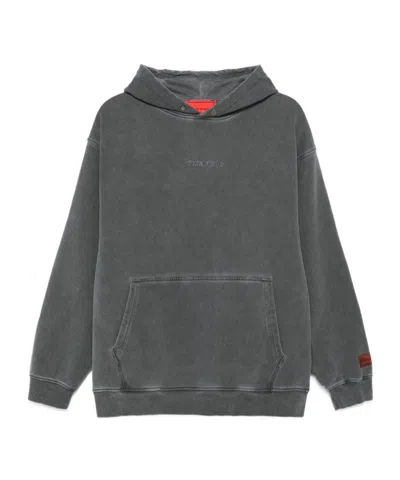 Vision Of Super Embroidered-logo Sweatshirt In Grey