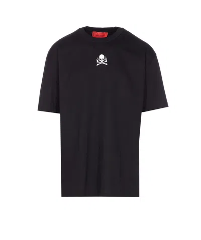 Vision Of Super Embroidered Skull T-shirt In Black