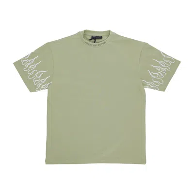 Vision Of Super Embroidery Flame Tee Green Men's T-shirt
