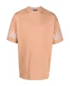 Vision Of Super Flame-embroidered Cotton T-shirt In Nude
