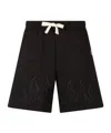 Vision Of Super Flame-embroidered Track Shorts In Black