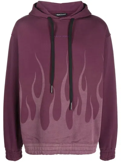 VISION OF SUPER FLAME-PRINT COTTON HOODIE