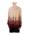 Vision Of Super Flame-print Distressed-finish Jumper In Nude