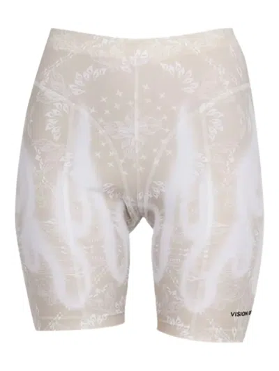 Vision Of Super Paisley Pattern Cyclist Bermuda In Yellow