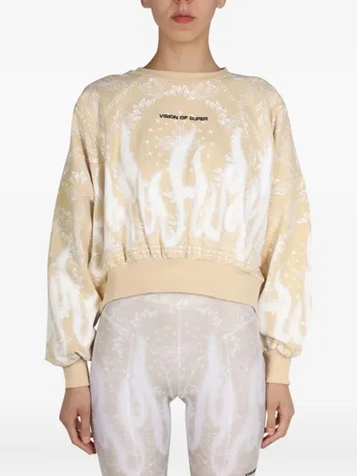 Vision Of Super Paisley Pattern Sweatshirt In Gold