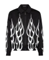 Vision Of Super Flame-print Zipped Jacket In Black