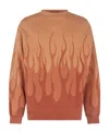 Vision Of Super Flame-printed Sweatshirt In Brown