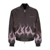 Vision Of Super Flames Bomber Men's Bomber Jacket Black/purple In Black/purple