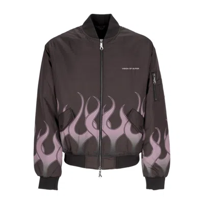 Vision Of Super Flames Bomber Men's Bomber Jacket Black/purple