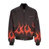 Vision Of Super Flames Bomber Men's Bomber Jacket Black/red In Black/red