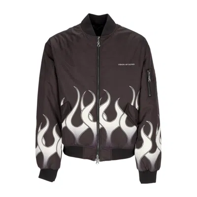 Vision Of Super Flames Bomber Men's Bomber Jacket Black/white