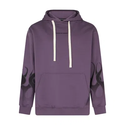 Vision Of Super Flames Hoodie Men's Lightweight Hoodie Purple/black