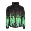 Vision Of Super Flames Jacket Men's Down Jacket Black/green In Black/green
