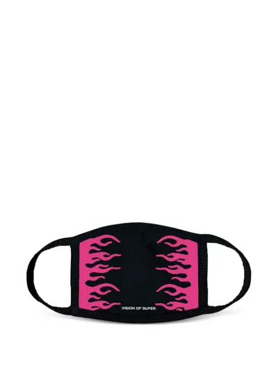 Vision Of Super Flames Logo Face Mask In Black