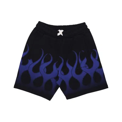 Vision Of Super Flames Short Men's Tracksuit Pants Black/blue