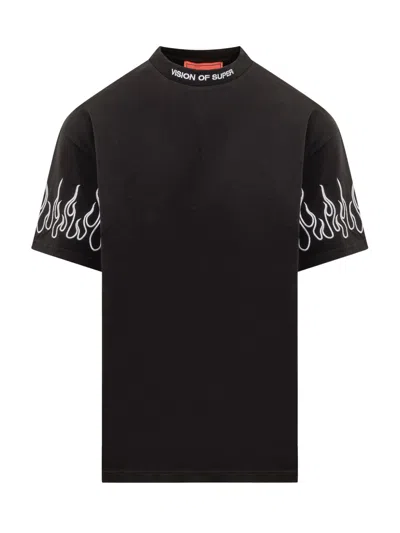 Vision Of Super Flames T-shirt In Black
