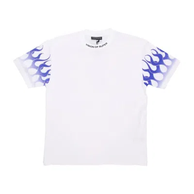 Vision Of Super Flames Tee Men's T-shirt Off White/blue