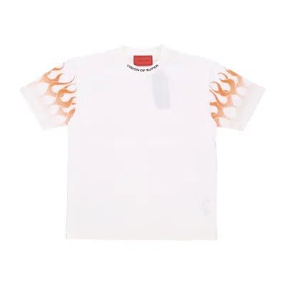 Vision Of Super Flames Tee Men's T-shirt Off White/orange