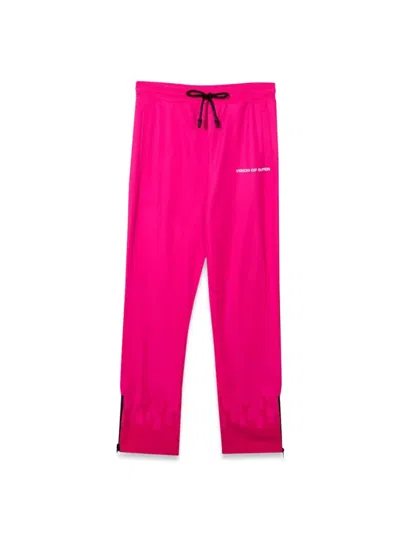 Vision Of Super Kids'  Fuchsia Pants Tracksuit In Pink