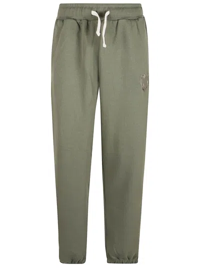 VISION OF SUPER GREEN PANTS WITH EMBRIDERED FLAMING HEART LOGO