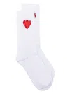 Vision Of Super Calzini Bianchi Jacquard Flaming Heart In White